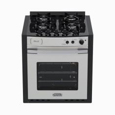 Fogao de Embutir 4 Bocas Venax Gaudi Platinum Vitreo Inox Gas GLP 220 V