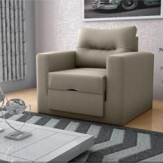 Sofá Cama 1 Lugar Italo Suede Cappuccino - CASA H