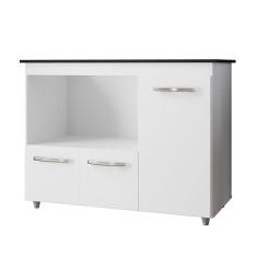 Balcão para Cooktop com 3 Portas Ana Branco - Moblis