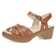 Dansko Sandália feminina estilosa da estação – leve com suporte de arco adicional – Sola de poliuretano durável para uso duradouro e conforto, Camelo integral, 7.5-8