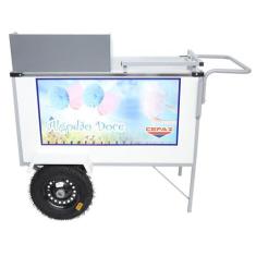 Carrinho Algodão Doce Cefaz Branco com Toldo BL36P-T