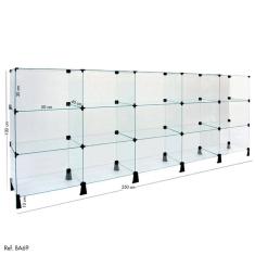 Balcão de Atendimento Modulado em Vidro - 2,50 x 1,00 X 0,40