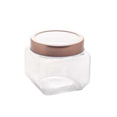 Pote Hermético Gastro de Vidro com Tampa de Metal Rose Gold 800ml - Ly