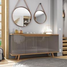 Buffet 160cm 4 Portas Pés em Madeira Maciça Grace Versátile - Casa D