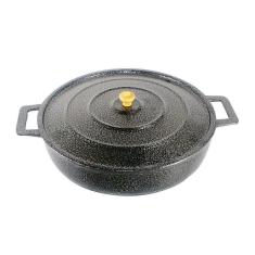 Frigideira Panela Alça de Alumínio Fundido Craqueada Preta 36cm