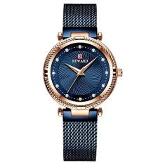 Relógio Luxo Unissex À Prova D' Água REWARD 22007 Casual (Azul)