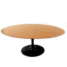 Mesa de Jantar Tulipa Oval 160x90cm Tampo Freijó Preto