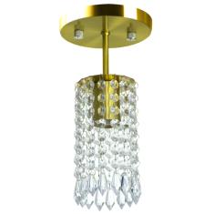 Lustre Clearcrillic Cristal Acr lico Redondo Dourado