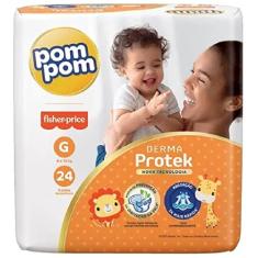 Fralda Pom Pom Protek Proteção de Mãe Jumbo G 24 Unidades