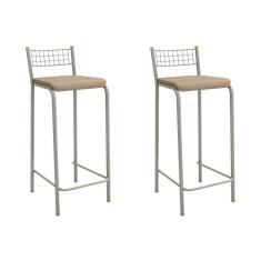 Banqueta Genova 740mm Nickel Par Nickel/Capuccino