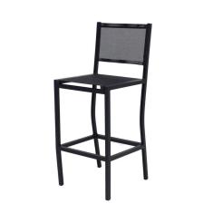 Banqueta De Cozinha Em Alumínio E Tela Sling Preto