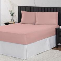 Jogo Lençol 3 Peças Percal Com Barra 400 Fios Casal Macio - PAULO CEZA