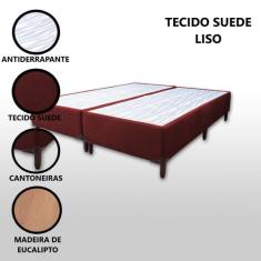 Base Box Queen Bipartido Padrão Suede Liso (1,58 x 1,88 m) Com 37 cm d