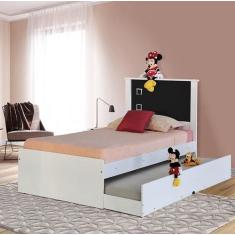 Cama de Solteiro Bibox Barcelona Branco com Preto - Tebarrot