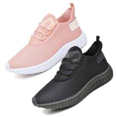 Kit 2 Tênis Esportivo Evoltenn Masculino Academia Lançamento CINZA/NUD