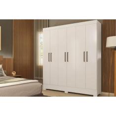 Guarda Roupa Casal 6 Portas e 2 Gavetas Verso Branco - Demóbile