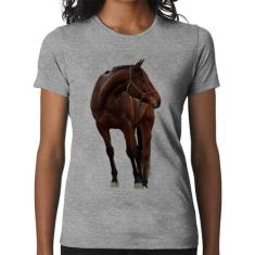 Baby Look Cavalo Andaluz - Foca na Moda, Cinza, M