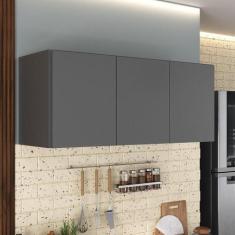 Armário de Cozinha Aéreo 3 Portas Multimóveis MP2155, Grafite