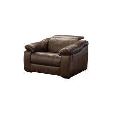 Poltrona Reclinável Elétrica De Couro Oma - Marrom Bicolor