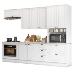 Cozinha Completa Americana 5 Peças com Balcão Forno de Embutir - Móveis Henn Branco