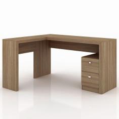 Mesa Para Escritório 2 Gavetas Me4129 Amêndoa - Tecno Mobili