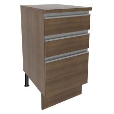Balcão Madesa Glamy 40 cm 3 Gavetas - Rustic