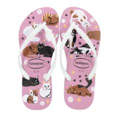 Chinelo Havaianas Slim Pets Rosa Chiffon