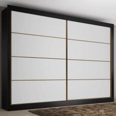 Guarda-Roupa Casal Sevilha 2 Portas 6 Gavetas Flex Preto/Branco - Made