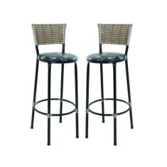 Kit 2 Bancos Banquetas Com Encosto Para Bistrô Bancada - EJC ESPAÇO JU