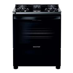 Fogão Brastemp 5 Bocas Preto Com Mesa De Vidro E Turbo Chama - Bfs5vce Bivolt