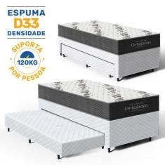 Cama Box com Colchão Ortobom de Espuma D33 Airtech 100 Auxiliar de Esp