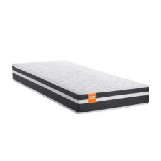 Colchão Solteiro Molas Qatar 88x188x22cm Branco / Preto - Suporta até 