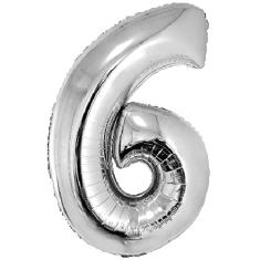 Balão Metalizado Prata Número 6-1 Metro