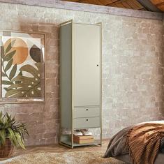 Guarda Roupa Closet Industrial 1 Porta 2 Gavetas Olivar Off White