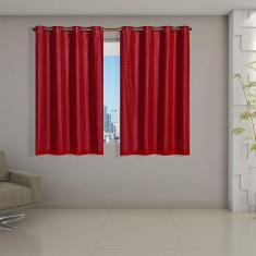 Cortina Blackout Pata Com Voil Xadrez 2,8 M X 1,6 M Vermelho