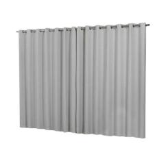 Cortina Blackout Lisboa Luxo Ilhós Cromado Branco Gelo 5M