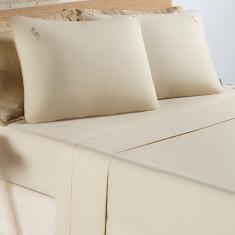 Jogo De Cama Lençol Joana Casal Padrão Tecido Algodão 200 Fios 04 Peças - Cáqui