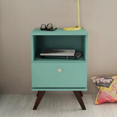 Mesa de Cabeceira 1 Gaveta Retro Movelbento - Oliva