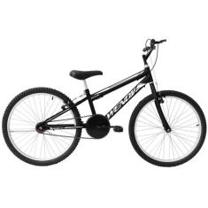 Bicicleta Aro 24 Masculina Infantil Wendy Freio V-Brake, Preto, Branco