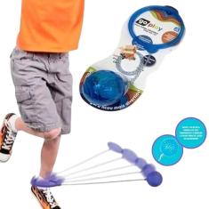 Brinquedo Pedagógico Retrô Pula Corda Giratório Com Luz Led Spin Ball (Azul)