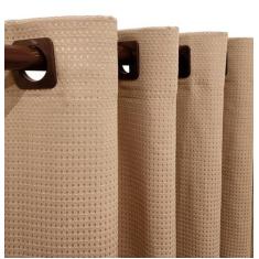 Cortina 2,40x1,30 Sala Quarto Cozinha Tecido Piquet - Shoppingnet, beg