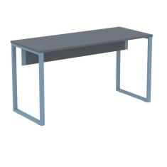 Mesa Escritório P25 Tub Pandin 150 Cm (larg) Tampo Mdp Grafito Pé Aço Tubular Azul Dali