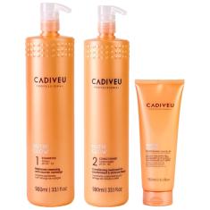 Kit Cadiveu Nutri Glow sh 980ml + cd 980ml + Leave-in 150ml