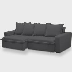 Sofá Retrátil Reclinável Para Sala de Estar Living 215cm Vêneto F04 Bouclê Grafite - Lyam Decor
