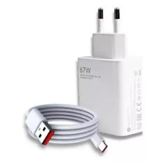Carregador Compatível Xiaomi Turbo 67W + Cabo USB-C 100cm Carga rápida