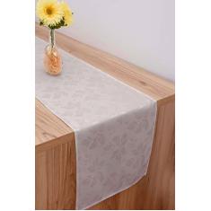 Caminho Trilho De Mesa Tecido Jacquard Cinza 2,20x0,40