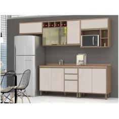 Armário de Cozinha Completa Luciane Parma com Balcão para Pia 8 Portas