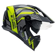 Capacete Masculino Bieffe B-Trail Defender Amarelo Moto Pala, Preto Am