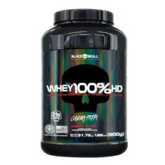 Whey 100% Hd Morango 900G, Black Skull