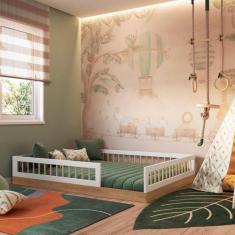 Cama Infantil Montessoriana Casal Com Estrados em MDF 1,95m - Completa